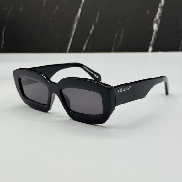 NEW OFF-WHITE OERI138 CHARLOTTE 1007 SUNGLASSES UNISEX BLACK SQUARE EYEWEAR - Picture 3 of 11